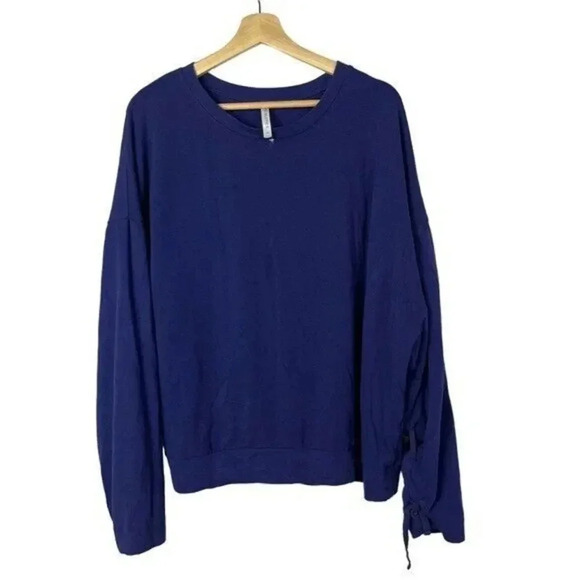 Fabletics Indigo Blue Sadie Scrunch Sleeve Pullover Sweatshirt XL - Picture 3 of 6